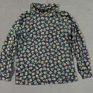 Cabin Creek Navy Floral Turtleneck Long Sleeve Tee